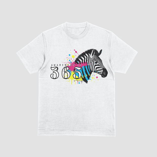 Awareness Is 365 Zebra Tee – Official 2025 Grow Awareness Design