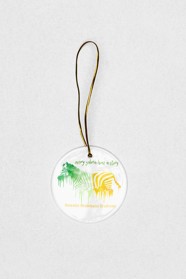 Personalized Dripping Zebra Holiday Ornament with Matching Print