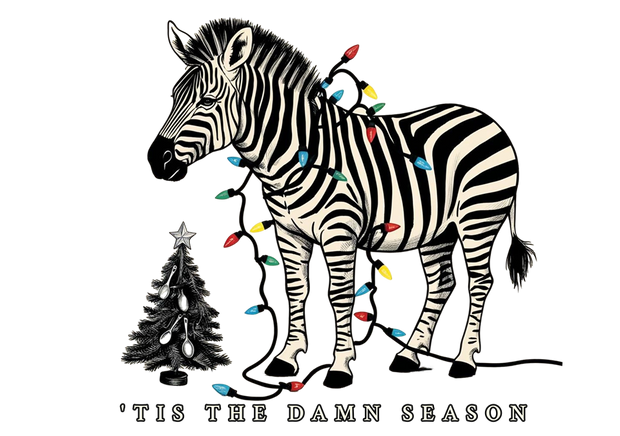 ‘Tis the Damn Season Zebra Holiday Tee