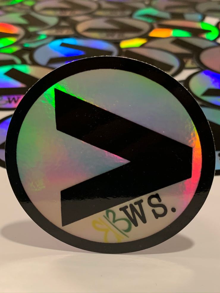 BWS Holographic Sticker with Hand drawn Butterfly Awareness Ribbon - RARE.