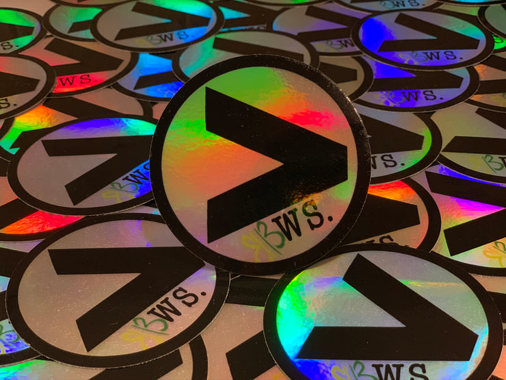 BWS Holographic Sticker with Hand drawn Butterfly Awareness Ribbon - RARE.