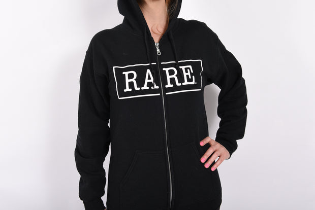 RARE. Signature Logo Unisex Fleece Zip Up Sweatshirt - RARE.