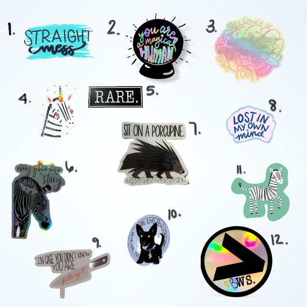 Your Choice Sticker You Choose Four Pack Of Stickers | RARE.