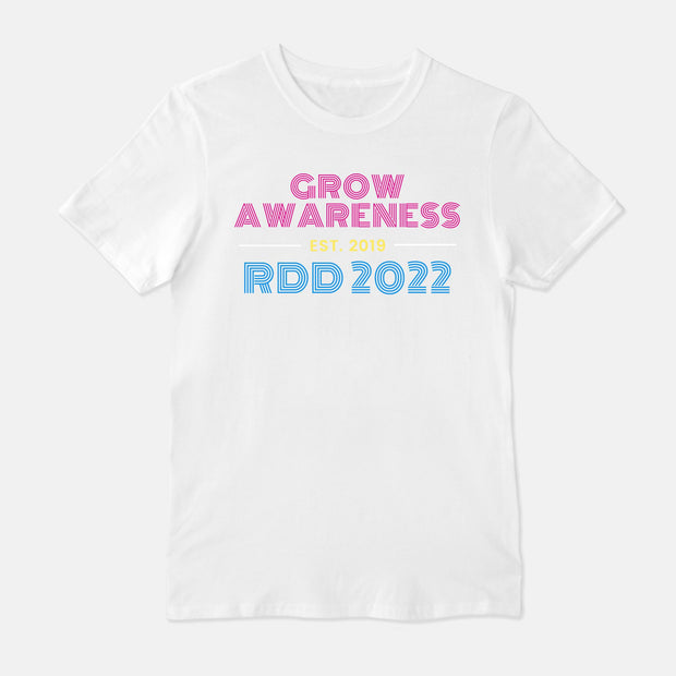 RDD 2022 Official Grow Awareness Unisex Soft-style T-Shirt Gildan 64000 - RARE.