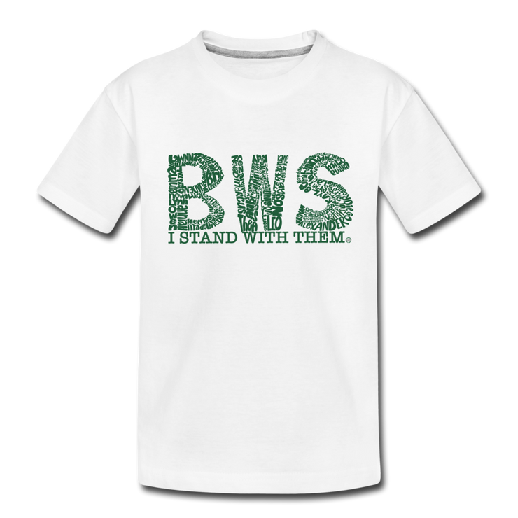 I Stand With Them YOUTH BWS Awareness Tee - white