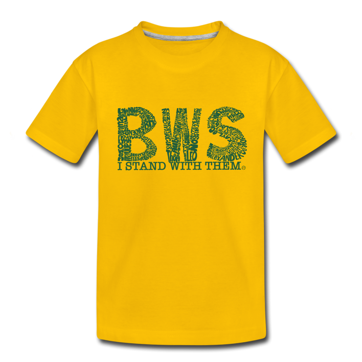 I Stand With Them YOUTH BWS Awareness Tee - sun yellow